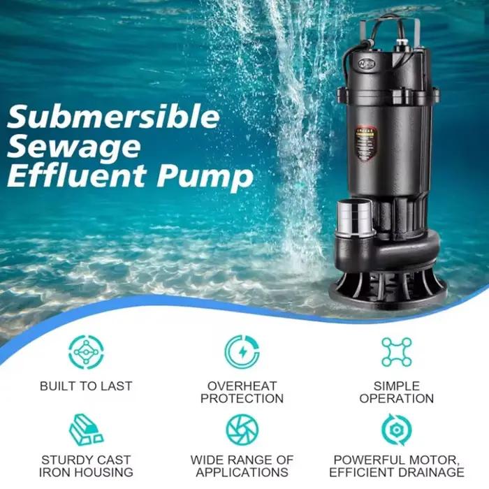 Pompe submersible domestique 220V pour eaux usées