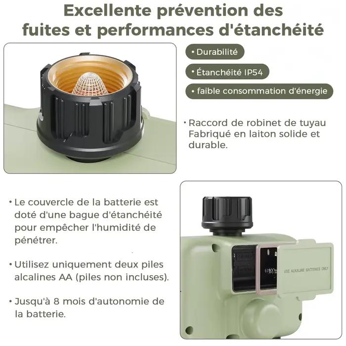 Diivoo minuterie d'eau de jardin minuterie d'irrigation automatique Programmable à 3 zones avec retard de pluie arrosage manuel/Mode automatique pour cour de pelouse