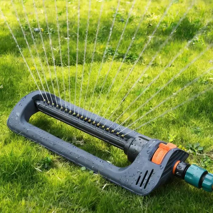 Arroseur oscillant de jardin à 19 trous avec base lestée pour pelouse