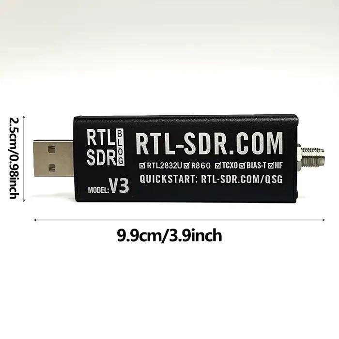 Radio définie par logiciel RTL-SDR Blog V3, mise à niveau R820T2, R860 TCXO 500KHz-1.7GHz SMA RTL2832U, récepteur HF