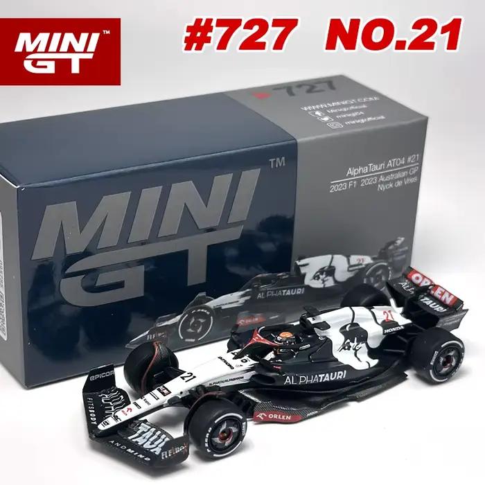 MINIGT 1:64 AlphaTauri AT04 # 22 # 21 Yuki Tsunoda Nyck de Vries 2023 F1 2023 modèle de voiture en alliage Grand Prix australien 726 727