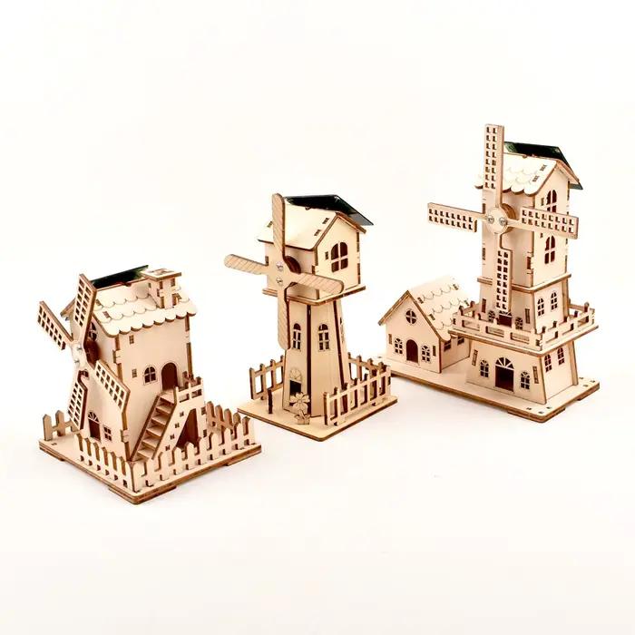Kit Scientifique 3D : Jouet Éolienne Solaire, Modèle DIY, Kit Éducatif de Physique pour Enfants, Expérience de Technologie Solaire, Kit STEM