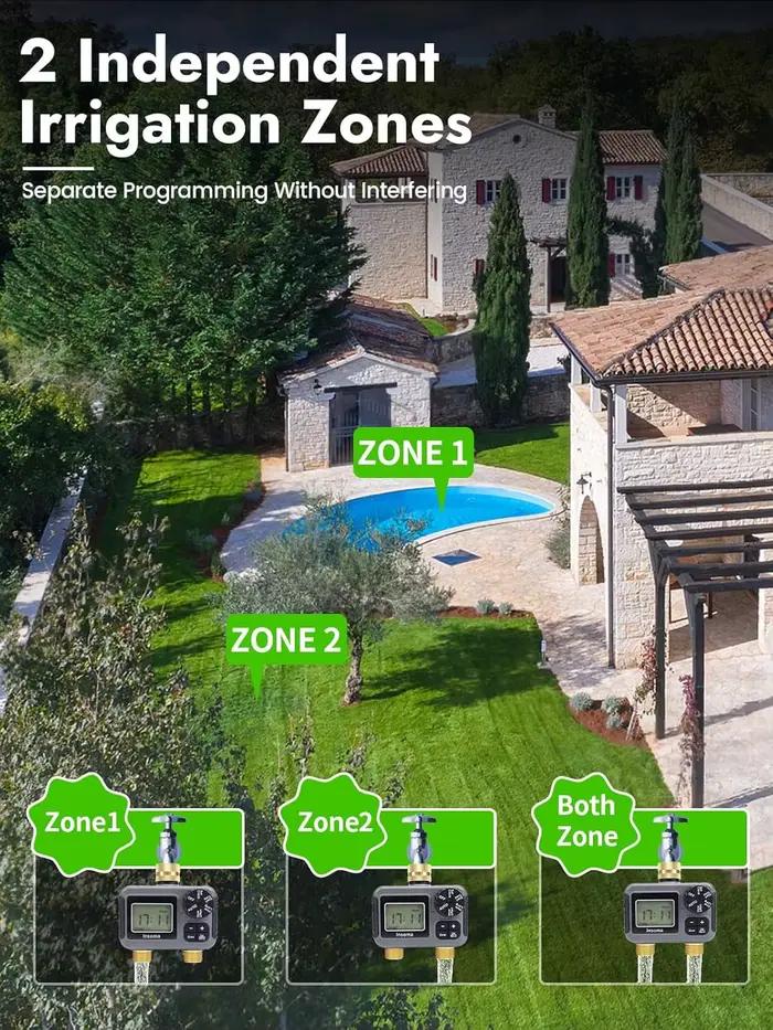 Insoma système d'arrosage d'irrigation intelligent double sortie minuterie d'eau automatique saupoudrer robinet tuyau programmeur pour jardin extérieur