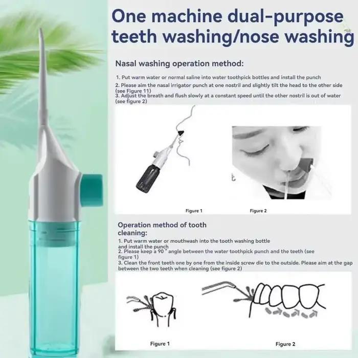 Hydropulseur Portable, Brosse à Dents à Jet d'Eau, Cure-Dents, Irrigateur Nasal, Nettoyeur Dentaire, Hygiène Buccale