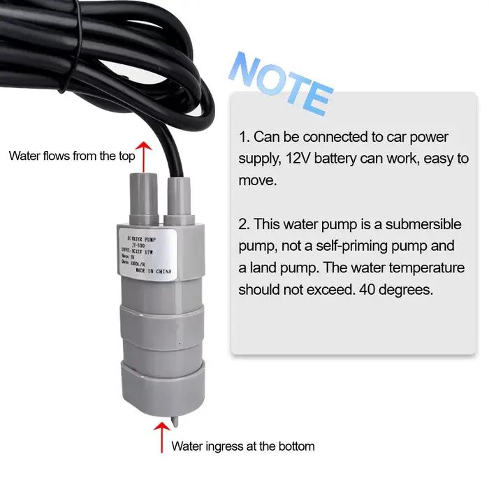 Pompe Submersible DC12V 1000L/H pour Machines à rainurer