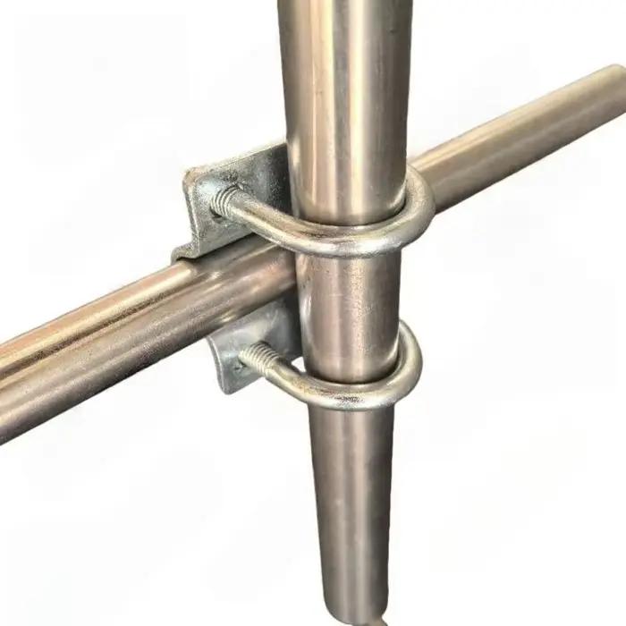 8 pièces 40mm colliers de serrage en forme de U pour tuyaux extérieurs poli antirouille adapté pour cour pelouse jardin hangar tuyau en acier Connec...