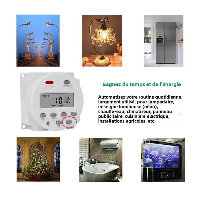 Relais horaire numérique CN101S avec écran LCD, programmable, 5V 12V 24V 110V 220V
