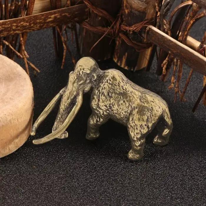 ㈅ Figurines de mamouths poilus en laiton, animaux extincts, sculpture en cuivre de collection, décoration de bureau à domicile