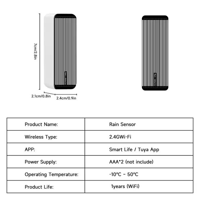 Tuya – capteur de pluie Wifi intelligent, détecteur d'eau de pluie en temps réel, application Smart Life contrôlée pour maison et extérieur