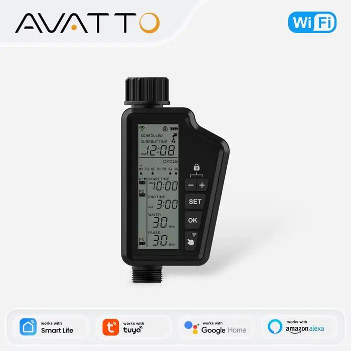 AVATTO Tuya WIFI minuterie d'arrosage de jardin intelligente avec grand écran LCD pour l'irrigation domestique et