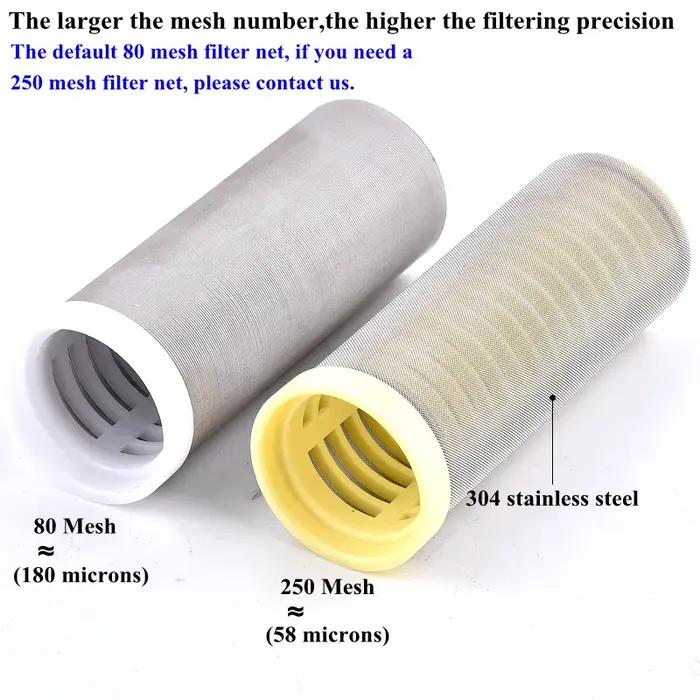 Filtre de tuyau d'arrosage de jardin 1/2 pouces, filtre pré-irrigation agricole, pompe à eau aquarium, filtre à mailles 80/250 pour jardin, aquaculture et aquarium