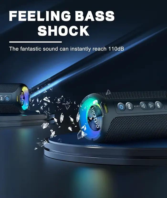Ortizan-Enceinte Bluetooth 5.3 portable, haut-parleur sans fil, basses améliorées, étanche IP7, 30 heures d'autonomie, idéal pour la douche ou l'extérieur, 40W