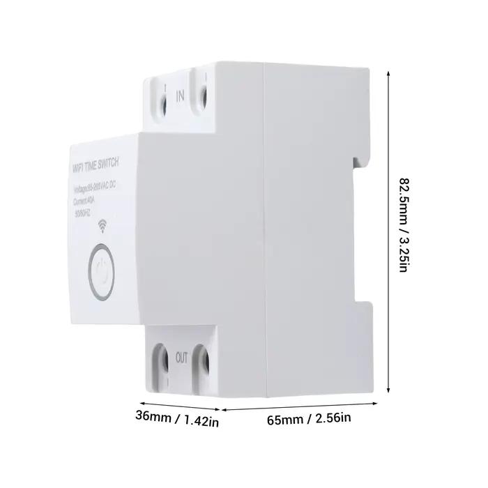 Minuteur intelligent WiFi 2P 40A programmable avec contrôle par application et commande vocale pour la maison