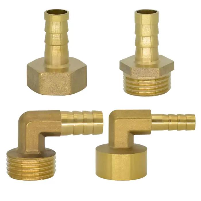 YQBS coudé barbe queue 6mm 8mm 10mm 12mm 19mm tuyau en laiton 1/4 3/8 1/2 3/4 mâle femelle connecteur