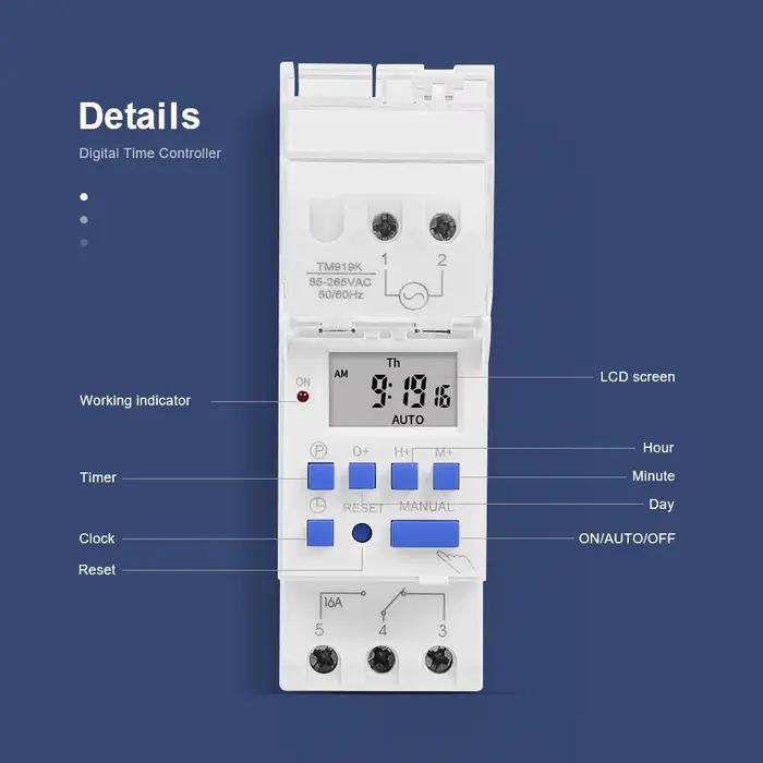 Minuteur numérique programmable hebdomadaire SINOTIMER 7 jours