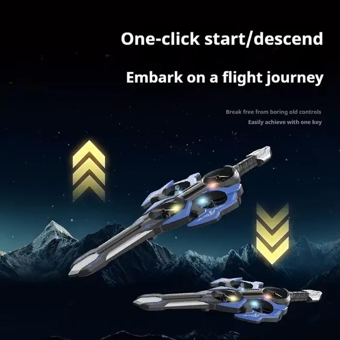 Drone épée télécommandé RC avec détection gestuelle, acrobaties à 360 degrés, lumières LED, utilisation facile, vol extérieur pour loisir adulte