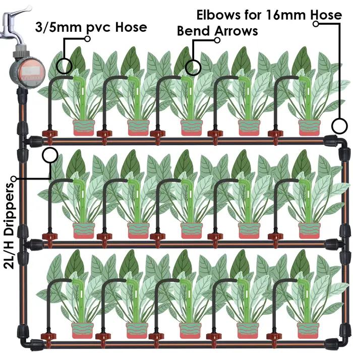 KESLA 50pcs Kit de système d'arrosage de jardin Irrigation goutte