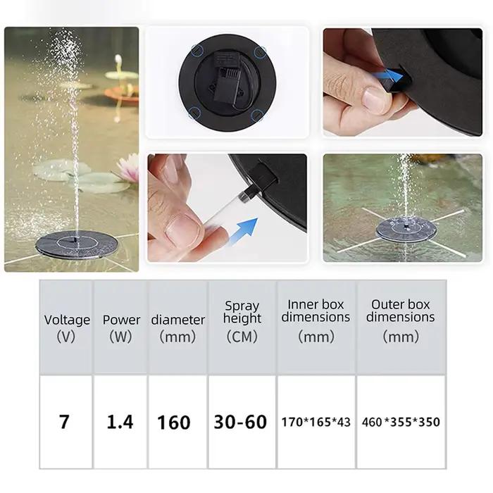 Pompe à eau solaire flottante d'extérieur