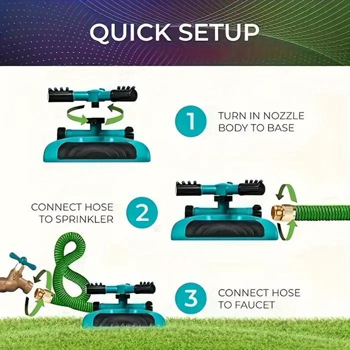 Arroseur rotatif automatique à 360 degrés pour jardin et pelouse – Matériel d'irrigation