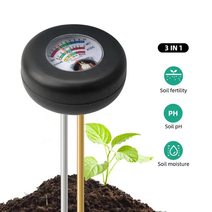 Test de sol multifonction pour jardiniers certifié CE pour évaluer la fertilité du sol, l'humidité et la valeur pH occasions spéciales jardinage durable