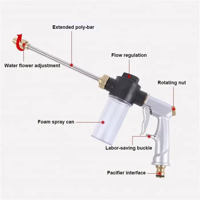 Tuyau d'Arrosage Extensible avec Pistolet de Pulvérisation en Métal