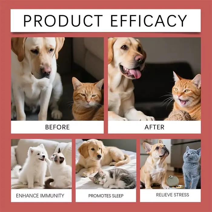 Gouttes buccales pour animaux de compagnie 60 ml, soulagement de la douleur musculaire, articulaire et de la hanche pour chats et chiens, gouttes apaisantes à base de plantes pour les soins quotidiens