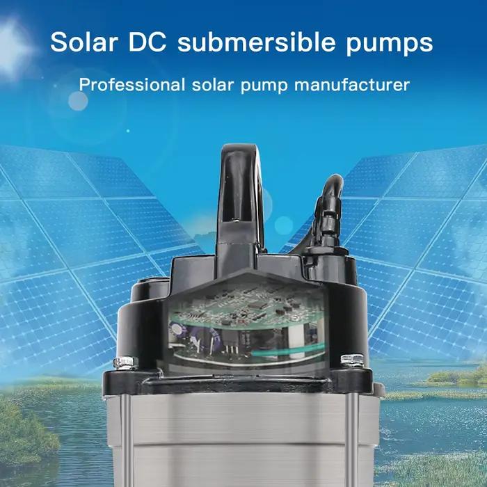 Pompe à eau solaire Submersible 750W 48V 60V DC 2 pouces
