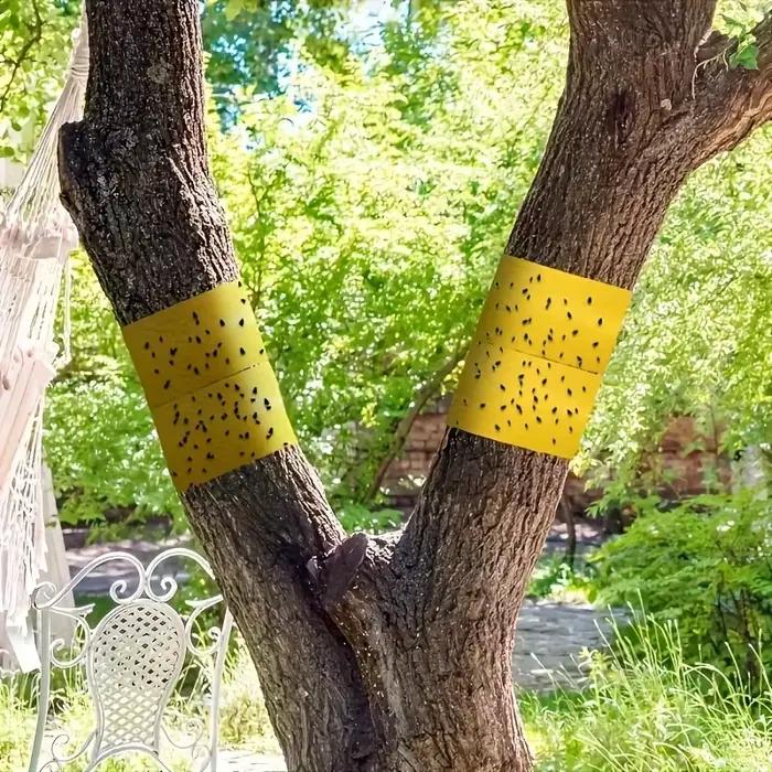 1 rouleau de ruban adhésif anti-insectes double face jaune pour empêcher les insectes