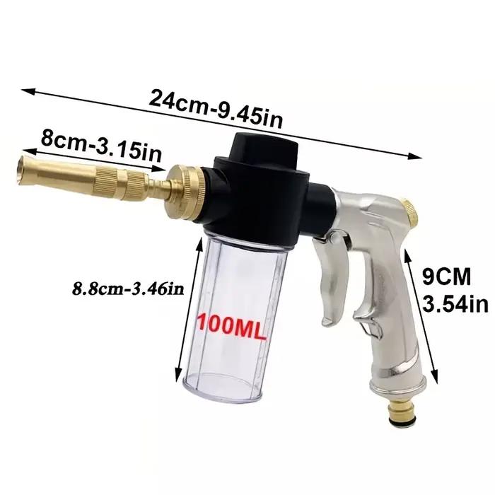 NOUVEAU Pistolet à eau haute pression en métal avec buse réglable et pulvérisateur intégré