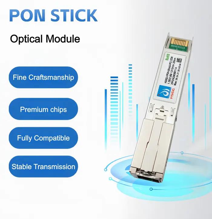 HSGQ/ODI XPON Stick SFP ONU Stick SFP XPON ONU STICK avec MAC SC 1310nm/1490nm DDM Module PON ONT 20KM Modem Connecteur SC/APC