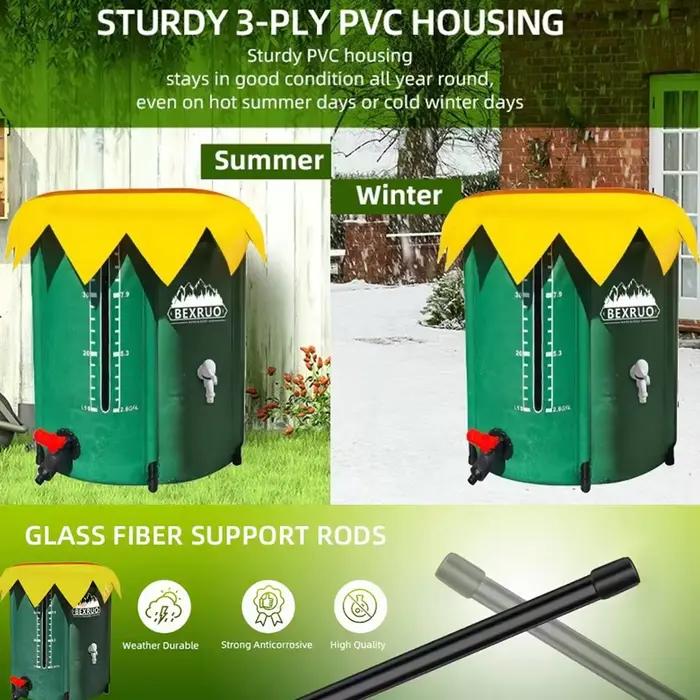 Système de collecte de pluie pliable en PVC