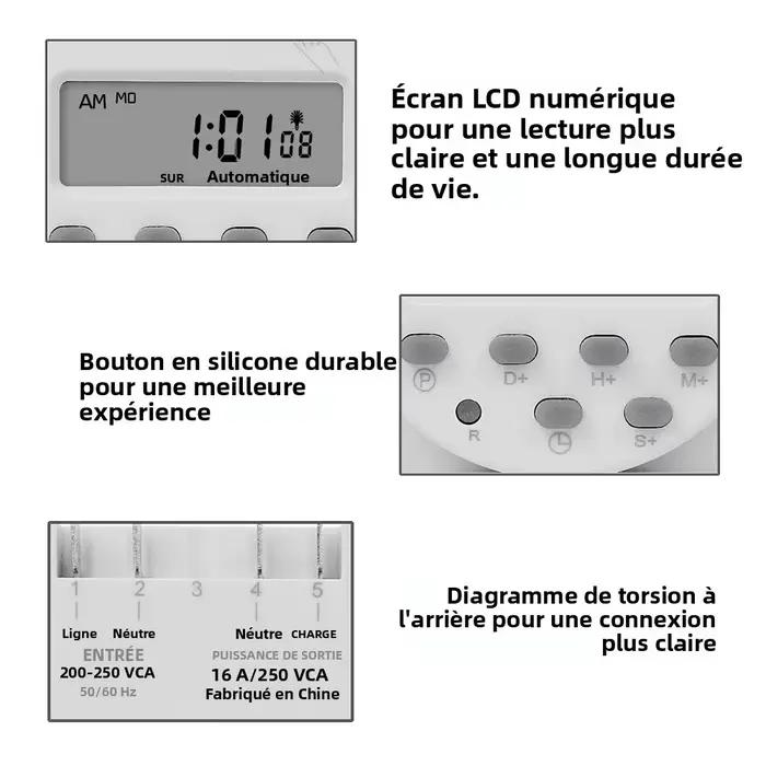 Relais horaire numérique CN101S avec écran LCD, programmable, 5V 12V 24V 110V 220V