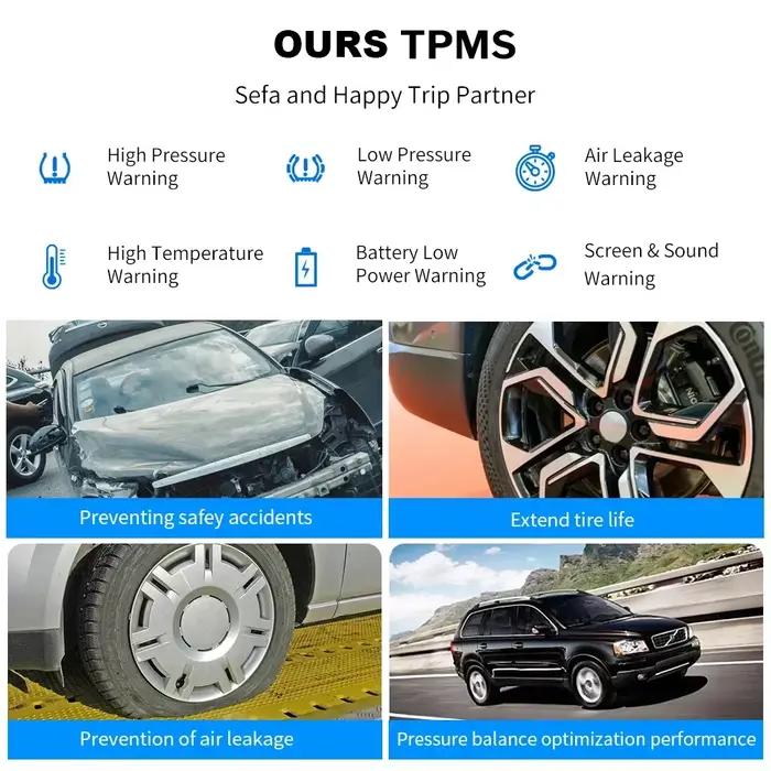 Système de surveillance de la pression des pneus solaire TPMS Intelligent, capteurs de stationnement pour température des voitures, jauge de pression de l'air des pneus