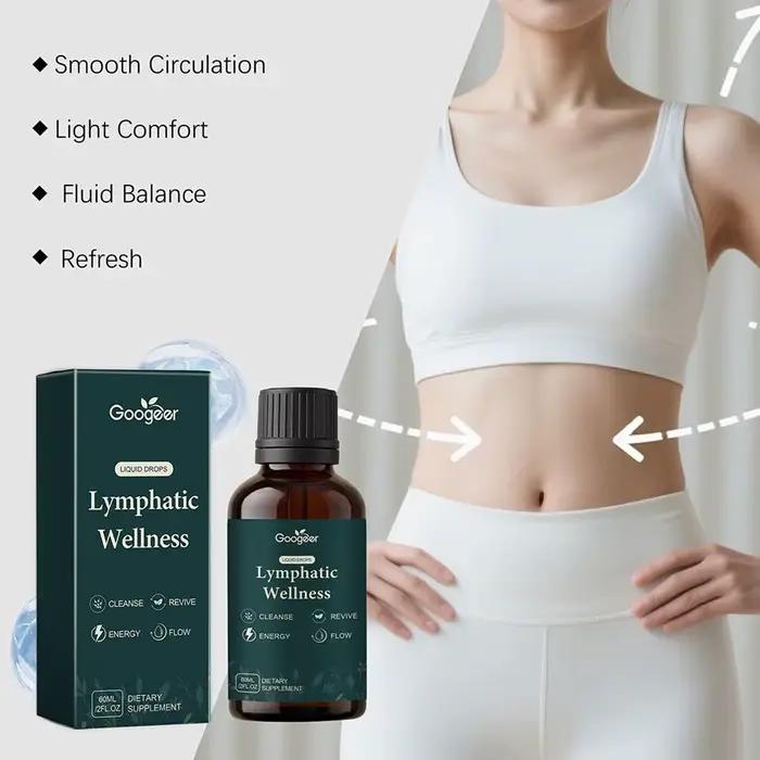 Gouttes quotidiennes détoxifiantes à base de plantes pour le soutien lymphatique, favorisant une circulation saine et une légèreté corporelle, à action rapide
