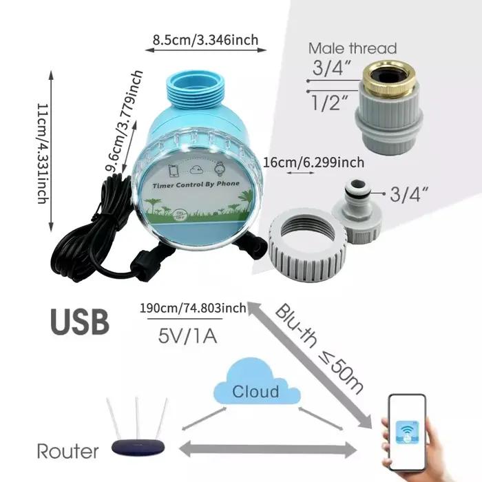 Minuterie d'eau de jardin sans fil WiFi