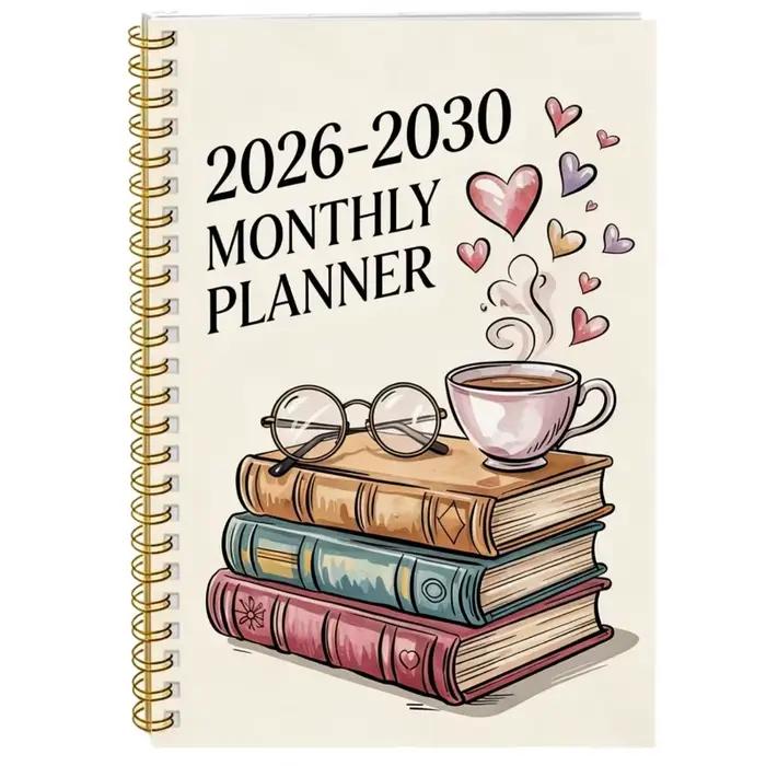 Agenda mensuel 2026-2030, organiseur de calendrier mensuel sur 5 ans, carnet de notes