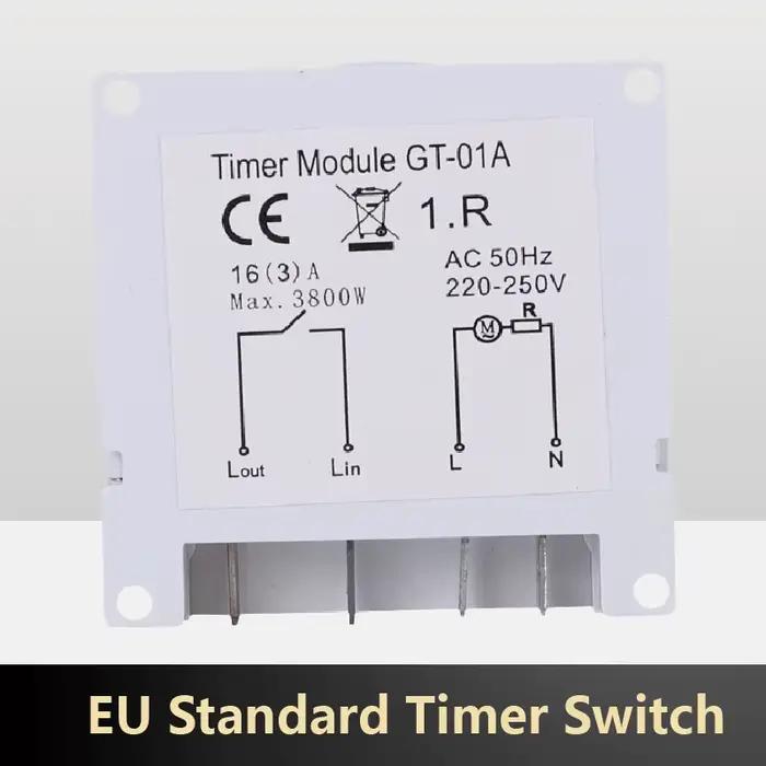 Minuterie Mécanique GT01 Programmable 15 Min à 24H Cycle 24 Heures Interrupteur Automatique pour Appareils