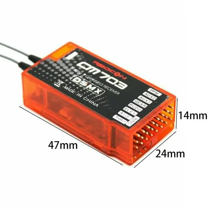 Récepteur télécommandé 7 canaux CM703, 2.4Ghz, sortie PPM en plastique, récepteur Orange RC, émetteur DSM2 DSMX
