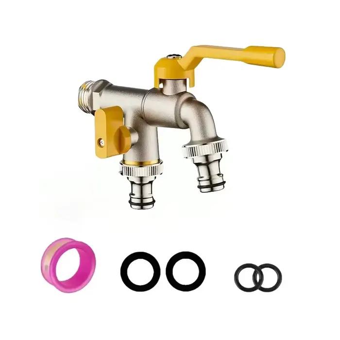 Robinet de jardin à double sortie - connexion de 1/2 pouce