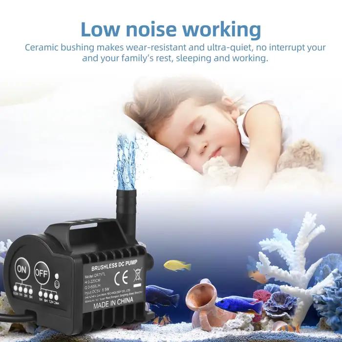 Pompe à eau avec base à ventouse 400L/H pour bain d'oiseaux de jardin synchronisation marche arrêt 4 vitesses bassin extérieur