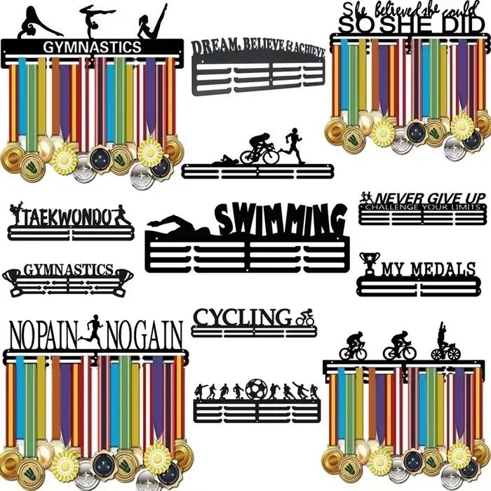 Présentoir de médaille de course de marathon T1, cintre de support, mur d'évaluation, sports de course