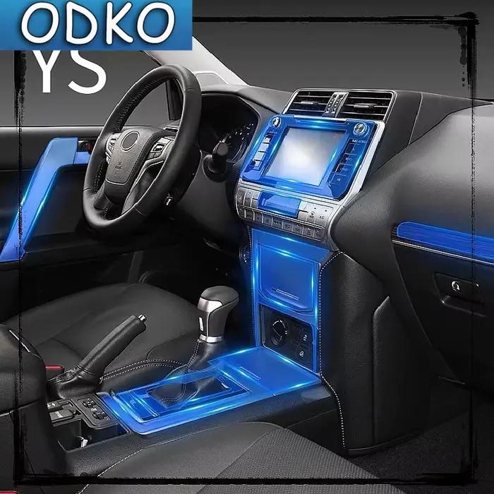 Film de protection Transparent en TPU pour Console centrale intérieure de voiture, Film de réparation anti-rayures, accessoires LHDRHD pour Toyota Prado 2018 – 2020