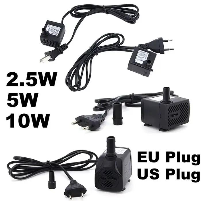 AC 220V EU US Plug 2.5W 5w 10w 16w 25w pompe à eau Submersible Aquarium fontaine