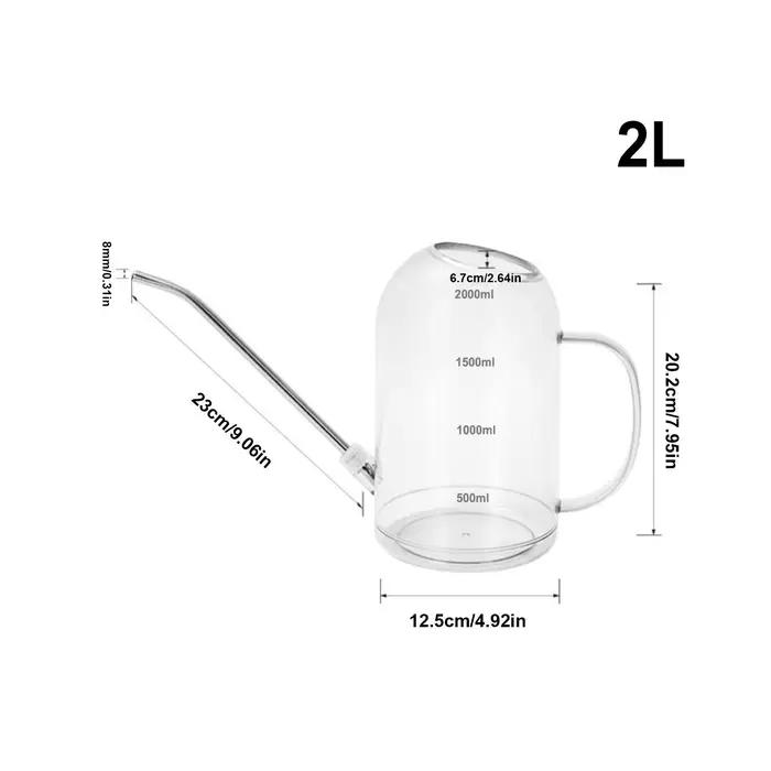 Arrosoir en plastique pour plantes d'intérieur et extérieur, 2 litres, bec en acier inoxydable, poignée antidérapante, pour débutants et professionnels, occasions spéciales et quotidiennes
