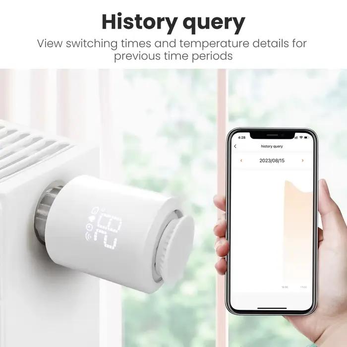 AVATTO ZigBee3.0 Thermostat Radiateur Actuateur Intelligent TRV Contrôleur de Vanne Thermostatique Compatible Tuya Alexa Google Home Alice