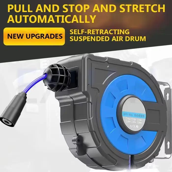 Tambour d'air, bobine de tuyau rétractable automatique
