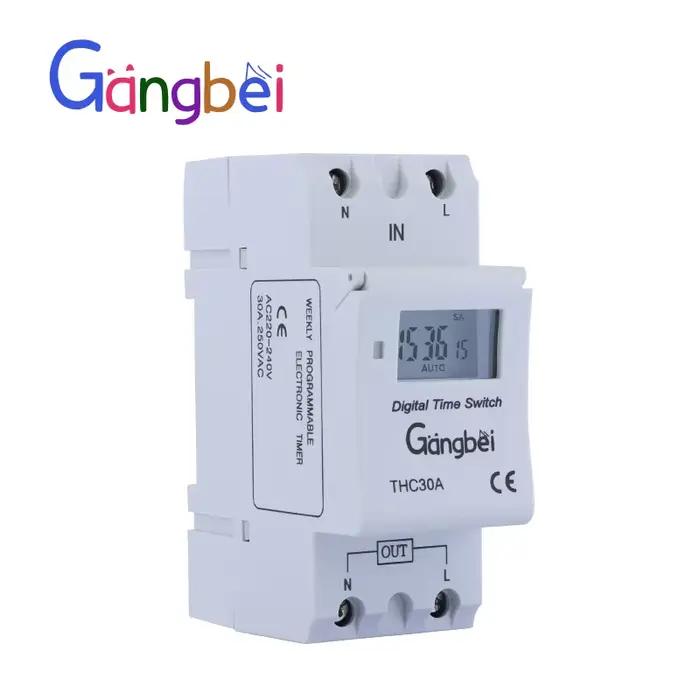 Commutateur de temps numérique Programmable hebdomadaire de 7 jours, relais de contrôle de minuterie AC 220V 230V 110V DC24V 12V THC30 30A, montage sur Rail Din