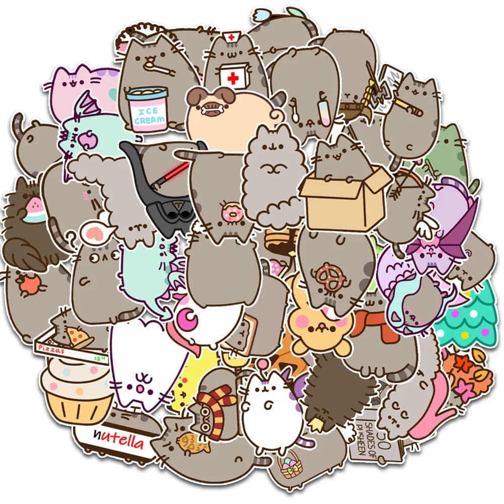 10/30/50pcs Kawaii gros chat autocollants mignon décoratif papeterie Scrapbook cahier téléphone jour