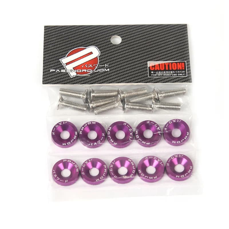 M6 aluminium 10 pièces/paquet voiture modifiée attaches hexagonales rondelle de garde-boue JDM pare-