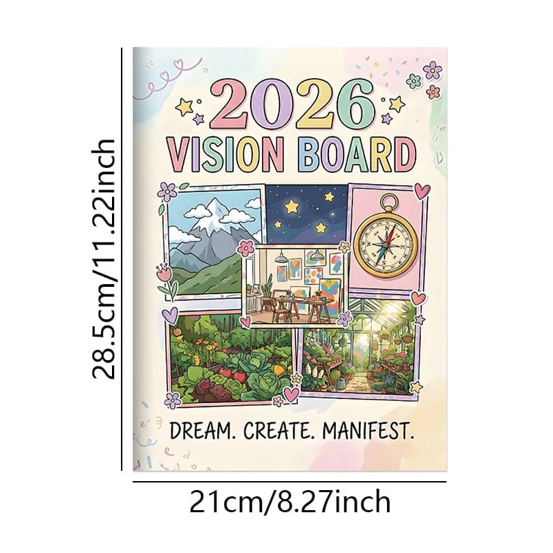 Tableau de vision et planificateur d'objectifs 2026 : Manifestez votre meilleure vie avec une planif